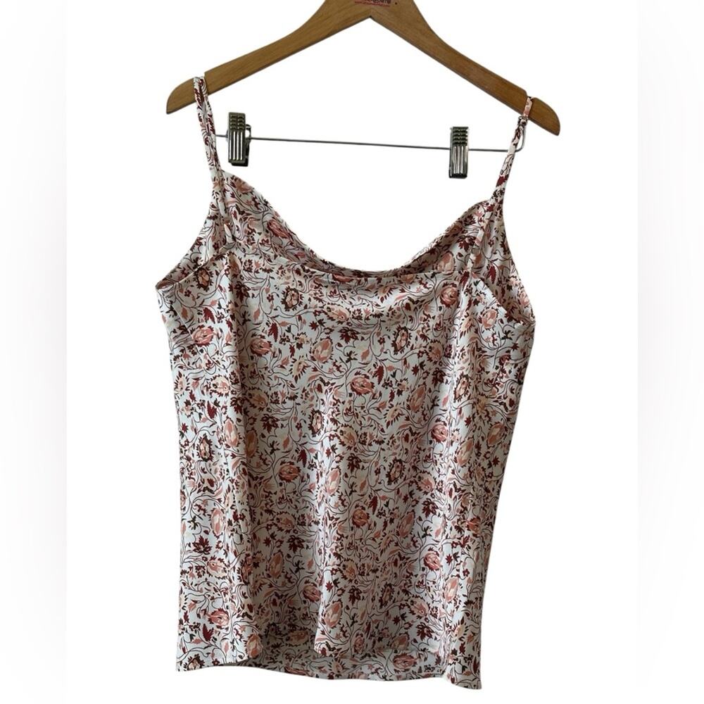 LOFT Floral Satin Cami Tank – Women’s Size Small - Picture 2 of 3